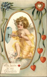 With Love to My Valentine Cupid Postcard Postcard