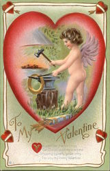 To My Valentine with Cupid Postcard