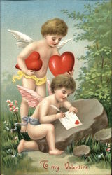 To My Valentine with Cupid Postcard