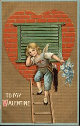 To My Valentine with Cupid Postcard Postcard