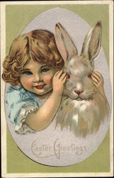 Easter Greetings With Children Postcard Postcard