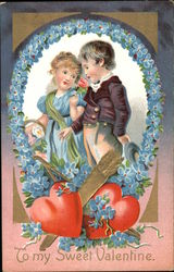 To My Sweet Valentine Children Postcard Postcard