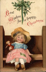 Best Wishes for a Happy Christmas Children Postcard Postcard