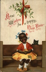 Best Wishes For a Happy New Year Children Postcard Postcard