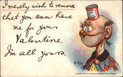 Caricature of Man with Can on Head Postcard