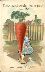 Dear Love, I Would Like to Put an 18-Carrot on Your Finger Exaggeration Postcard Postcard