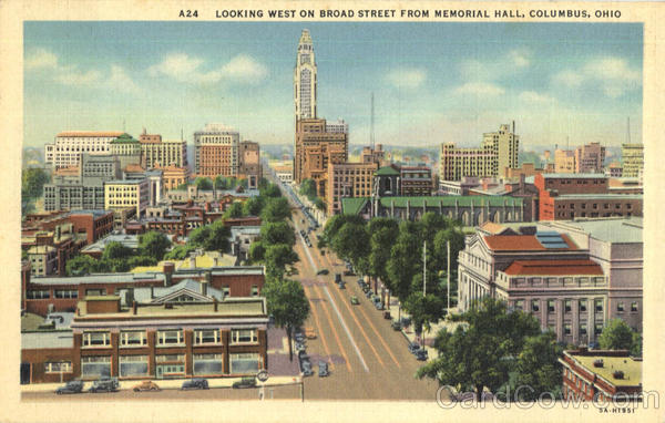 Looking West On Broad Street From Memorial Hall Columbus Ohio