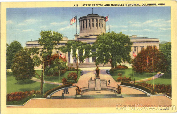 State Capitol And Mckinley Memorial Columbus Ohio