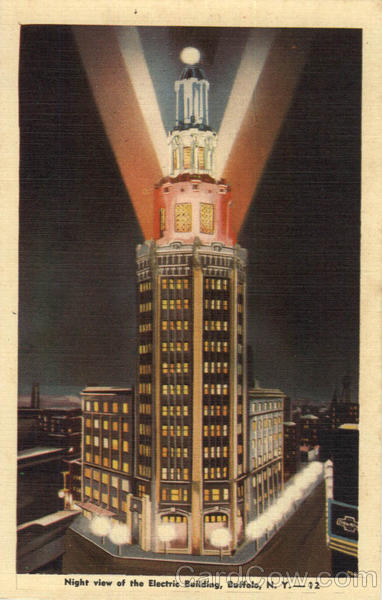 Night View Of The Electric Building Buffalo New York