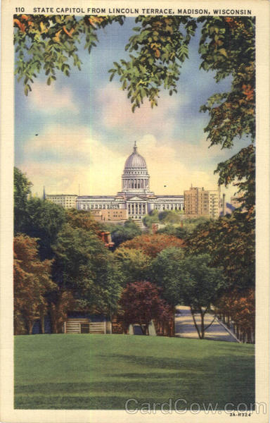 State Capitol From Lincoln Terrace Madison Wisconsin