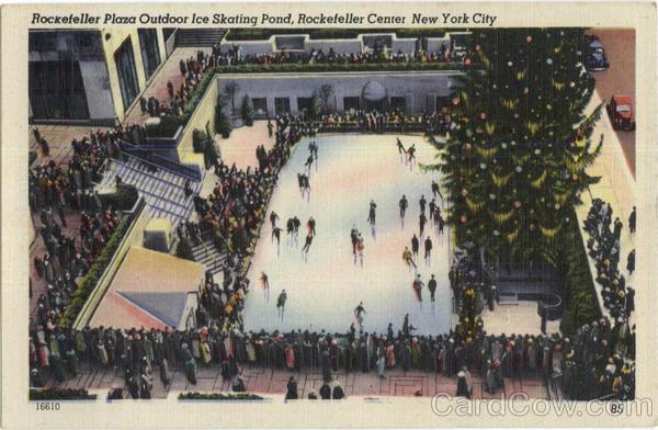 Rockfeller Plaza Outdoor Ice Skating Pond, Rockfeller Center New York City