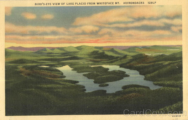 Bird's Eye View Of Lake Placid, Whiteface Mt Adirondacks New York