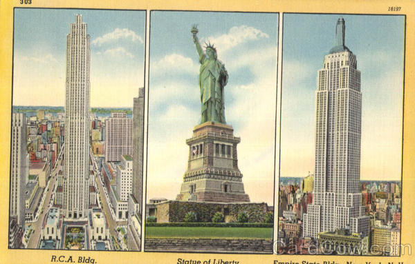 R.C.A Bldg Statue Of Liberty New York City