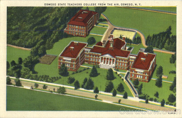 Oswego State Teachers College From The Air New York