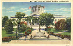 State Capitol And Mckinley Memorial Postcard