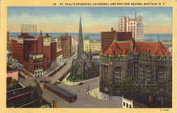 St. Paul's Episcopal Cathedral And Shelton Square Postcard