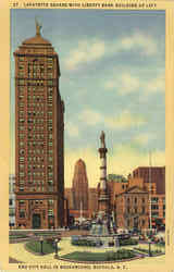 Lafayette Square With Liberty Bank Building Postcard