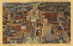 Aerial View Of Down Town And Civic Center Postcard