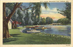 Lagoon, Menominee Park Oshkosh, WI Postcard Postcard