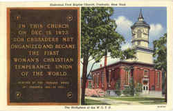 Historical First Baptist Church Fredonia, NY Postcard 