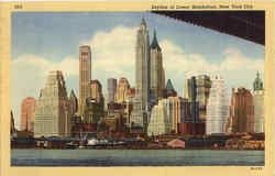Skyline Of Lower Manhattan New York City, NY Postcard Postcard