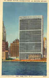United Nations Headquarters And Midtown Skyline New York City, NY Postcard Postcard