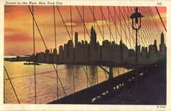 Sunset In The West New York City, NY Postcard Postcard