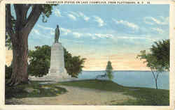 Champlain Statue On Lake Champlain Plattsburgh, NY Postcard Postcard