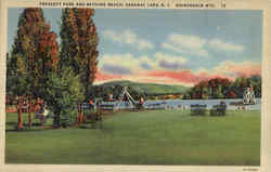 Prescott Park And Bathing Beach Saranac Lake, NY Postcard Postcard