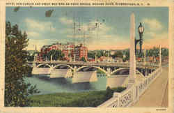 Hotel Van Curler And Great Western Gateway Bridge, Mohawk River Schenectady, NY Postcard Postcard