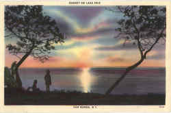 Sunset On Lake Erie Postcard