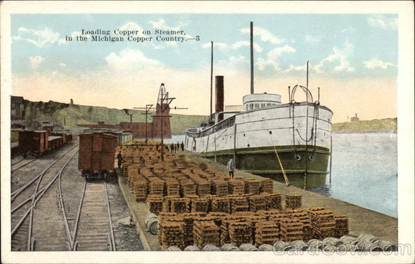 Loading Copper on Steamer, in the Michigan Copper Country