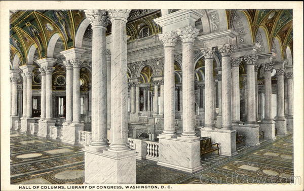 Hall of Columns, Library of Congress Washington District of Columbia