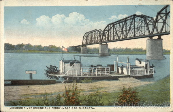 Missouri River Bridge and Ferry Mobridge South Dakota