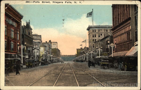 Looking Along Falls Street Niagara Falls New York