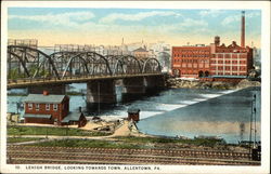 Lehigh Bridge, Looking Towards Town Allentown, PA Postcard Postcard