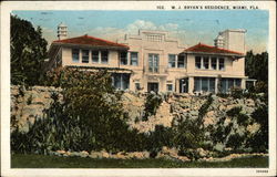 W.J. Bryan's Residence Miami, FL Postcard Postcard