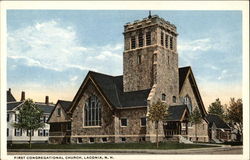 First Congregational Church Laconia, NH Postcard Postcard