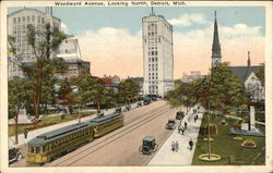 Woodward Avenue, Looking North Postcard