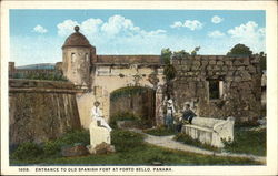 Entrance to Old Spanish Fort Postcard