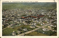 Town Photographed from the Air by Chas. D. Karns Postcard