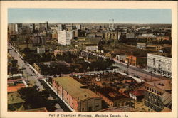 Part of Downtown Winnipeg Manitoba Canada Postcard Postcard