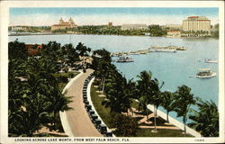 Looking across Lake Worth Postcard