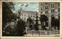 Fountain in Plaza Postcard