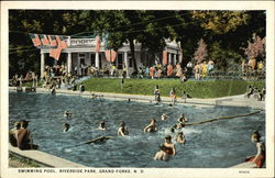 Riverside Park - Swimming Pool Postcard