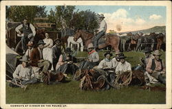Cowboys at Dinner on the Round Up Postcard