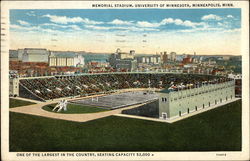 University of Minnesota - Memorial Stadium Minneapolis, MN Postcard Postcard