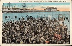 Crowd on the Beach Postcard