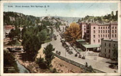 View of River Avenue Hot Springs, SD Postcard Postcard