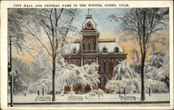 City Hall and Central Park in Winter Postcard
